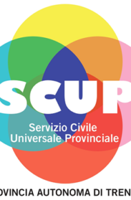 Logo con cinque cerchi colorati sovrapposti, testo 